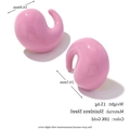 Rosafarbene Emaille-Ohrringe in Tropfenform aus 18K vergoldetem Edelstahl mit Maßen - Komma Schwanz Emaille Ohrstecker - Rosa