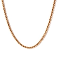 Collier chaîne box classique en acier inoxydable plaqué or 18 carats au style minimaliste - Chaîne de Taille Or (80cm+10cm)