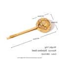 Barrette en acier inoxydable plaqué or 18 carats avec sphère étoilée et zircon - Pince à Cheveux 3D Octagramme Sphérique / Doré