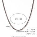 Collar de cadena de caja de acero inoxidable 316L con acabado de plata 18K y 60cm - Collar Color Acero (60cm+5cm)