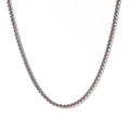 Collar minimalista de cadena box plateada en acero inoxidable pulido para mujer - Cadena de Cintura Color Acero (80cm+10cm)