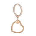 Portachiavi a cuore in oro rosa con anello in metallo intrecciato per accessori moda - Forma di Cuore / Oro rosa