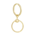 Portachiavi dorato con anello piatto e ciondolo circolare con trama di corda a spirale - Forma Rotonda / Oro