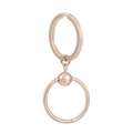 Rose gold DIY key ring with snake chain texture and polished metal bead charm - Round Shape / Rose Gold