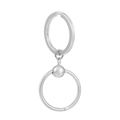 Silver twisted rope circle keychain with minimalist round pendant in polished finish - Round Shape / Silver