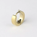 Polierte goldene Edelstahl-Creole mit breitem Band und Federverschluss-Mechanismus - Goldene Creolen