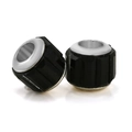 Faceted black crystal glass beads with large hole alloy core for DIY charm bracelets - Black