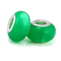 DIY emerald green glass charm beads with large hole metal core for charm bracelets - Emerald Green