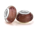 Cuentas de vidrio rosa oscuro con burbujas y núcleo de plata para pulseras DIY - Estilo Burbuja Rosa Palo (011)