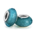Blue glitter resin beads with faceted surface and metal core for DIY bracelets - Standard Spec / Blue Glitter Style (007)