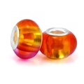 Rainbow sunset gradient resin charm beads with silver metal core for DIY bracelets - Sunset Gradient (005)