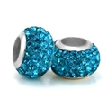 Set de dos cuentas de diamantes de imitación azul brillante para hacer joyas DIY - Azul brillante