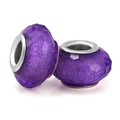 Purple faceted resin beads with shimmering glitter and metal core for DIY bracelets - Standard Spec / Purple Glitter Faceted Style (003)