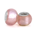 Light pink resin charm beads with large hole silver core for DIY jewelry bracelets - Pale Pink Texture (024)
