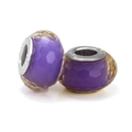 Purple faceted resin beads with silver metal core for DIY European style jewelry - Standard Spec / Purple Honeycomb Faceted Style (014)