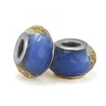 Dark blue faceted resin spacer bead with a silver metal core for DIY jewelry making - Standard Spec / Deep Blue Faceted Style (016)