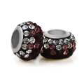 Cuentas de cristal degradado púrpura con agujero grande para pulseras de abalorios - Degradado Púrpura