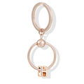 Roségoldener Schlüsselanhänger mit Schlangenkette-Ring und Buchstaben-H-Anhänger - Buchstabe H (Roségold)