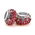 Cuentas de pavé de diamantes de imitación rosa y blanco para pulseras de joyería DIY - Mezcla Rosa y Blanco