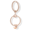 Eleganter Schlüsselanhänger mit Buchstaben J in Roségold und geflochtenem Metallring - Buchstabe J (Roségold)