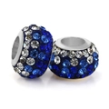 Cuentas de strass azul con agujero grande para joyería DIY en juego de dos piezas - Mezcla de Tonos Azules
