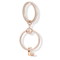 Roségoldfarbener Schlüsselanhänger mit Buchstabe L und Anhänger in Schlangenoptik - Buchstabe L (Roségold)
