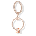 Roségold Schlüsselanhänger mit Buchstaben M Anhänger und Schlangenketten-Ring-Design - Buchstabe M (Roségold)