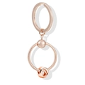 Roségoldener Schlüsselanhänger mit Schlangenkette und hohler Perle in poliertem Finish - Buchstabe O (Roségold)