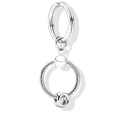 Minimalistischer S925 Silber Anhänger mit Schlangenkette Textur für Schlüsselanhänger - Silber-O
