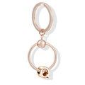 Eleganter Schlüsselanhänger aus Roségold mit poliertem Q-Anhänger und Schlangenketten-Design - Buchstabe Q (Roségold)