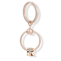 Roségoldener Schlüsselanhänger mit Schlangenkette und poliertem Buchstaben R Anhänger - Buchstabe R (Roségold)