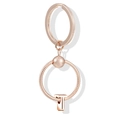 Roségoldener Schlüsselanhänger mit Schlangenkette-Ring und Buchstaben-T-Anhänger - Buchstabe T (Roségold)