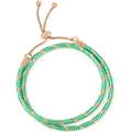 Double-wrap green snake chain bracelet with rose gold sliding clasp for women - Rose Gold with Green Gold Snake Chain (Style 06)