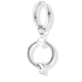 Silberner Schlüsselanhänger mit Spiralring und Alphabet-Anhänger Buchstabe Y - Silber-Y