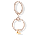 Roségold Alphabet Schlüsselanhänger mit strukturiertem Ring und goldenem Buchstabe Z - Buchstabe Z (Roségold)