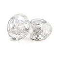 Faceted crystal glass large hole beads with S925 sterling silver core for DIY jewelry - Transparent (009)