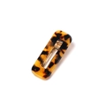 Rectangle tortoiseshell acrylic hair clip with vintage leopard print and gold metal clip - Rectangular Tortoiseshell Style (H10_18)
