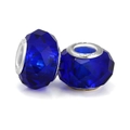 Faceted deep blue crystal charms with S925 sterling silver cores for DIY bracelets - Deep Blue (019)
