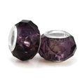 Deep purple faceted crystal beads with silver metal cores for DIY jewelry bracelets - Deep Purple (008)