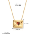 Detail of 18K gold envelope necklace with dimensions 20x15mm and 40+5cm chain length - Gold Envelope Style (T241_1) / Gold