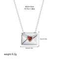 Detail view of heart envelope locket with 40+5cm chain length and 20x15mm dimensions - Silver Envelope Style (T241_2) / Silver