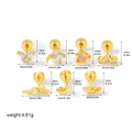 7-piece gold stainless steel stud set with butterfly snake and moon zircon charms - Piercing Set (G047_2) / 9mm / Gold