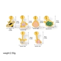 Detailed size chart of gold 18K plated stainless steel stud set with zircon icons - Piercing Set (G047_1) / 9-12mm / Gold