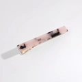 Sleek pink and black leopard print acrylic hair clip with a polished gold metal base - Light Leopard Print Style (H07_7)