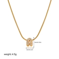 Detailed view of gold snake chain with zircon pavé letter A pendant measuring 9mm by 6mm - Gold Letter A (12269_1)