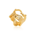 18K gold thorn vine ring with wave texture and sparkling cubic zirconia stones - Size 7 / Irregular Wave Micro-set Style / Gold