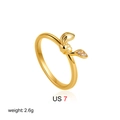 Detail of 18K gold bow ring with sparkling zircons and US size 7 weight specification - US 7 / Bow Knot Zirconia Style