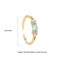 Verstelbare 18K vergulde ring met blauwe marquise steen en zirkonia accenten - Marquise Lichtblauw Stijl (22061_6)