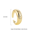 Verstelbare 18K vergulde koperen ring met zirkonia steentjes en een hoogte van 2 cm - Verstrooide Sterrenhemel Stijl (22062_2)
