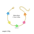 Detail showing 18k gold plated bracelet length 18+5cm and colorful floral charms - Colorful Daisy Style